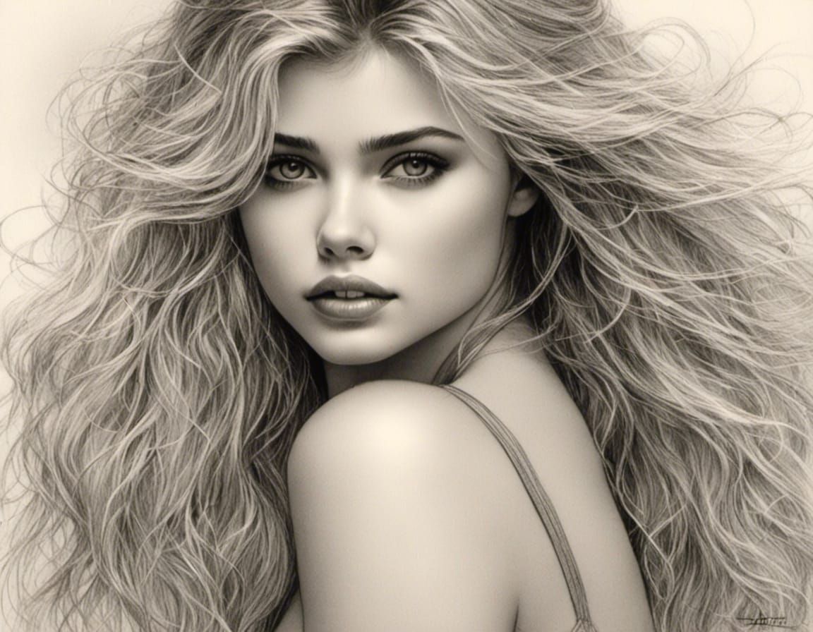 Hyperrealistic Portrait of Woman on Beach as Fantasy Art