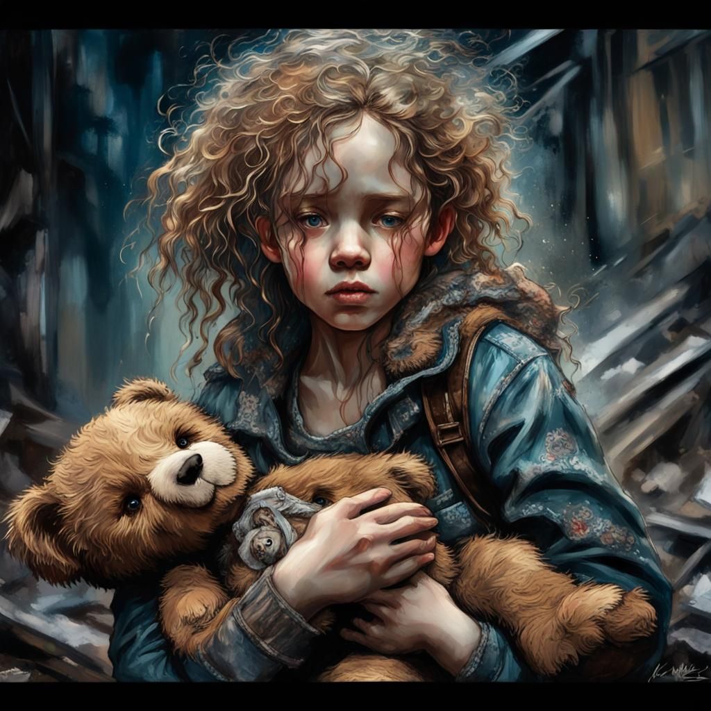 Crying Girl in Rubble: Apocalyptic Sacred Geometry