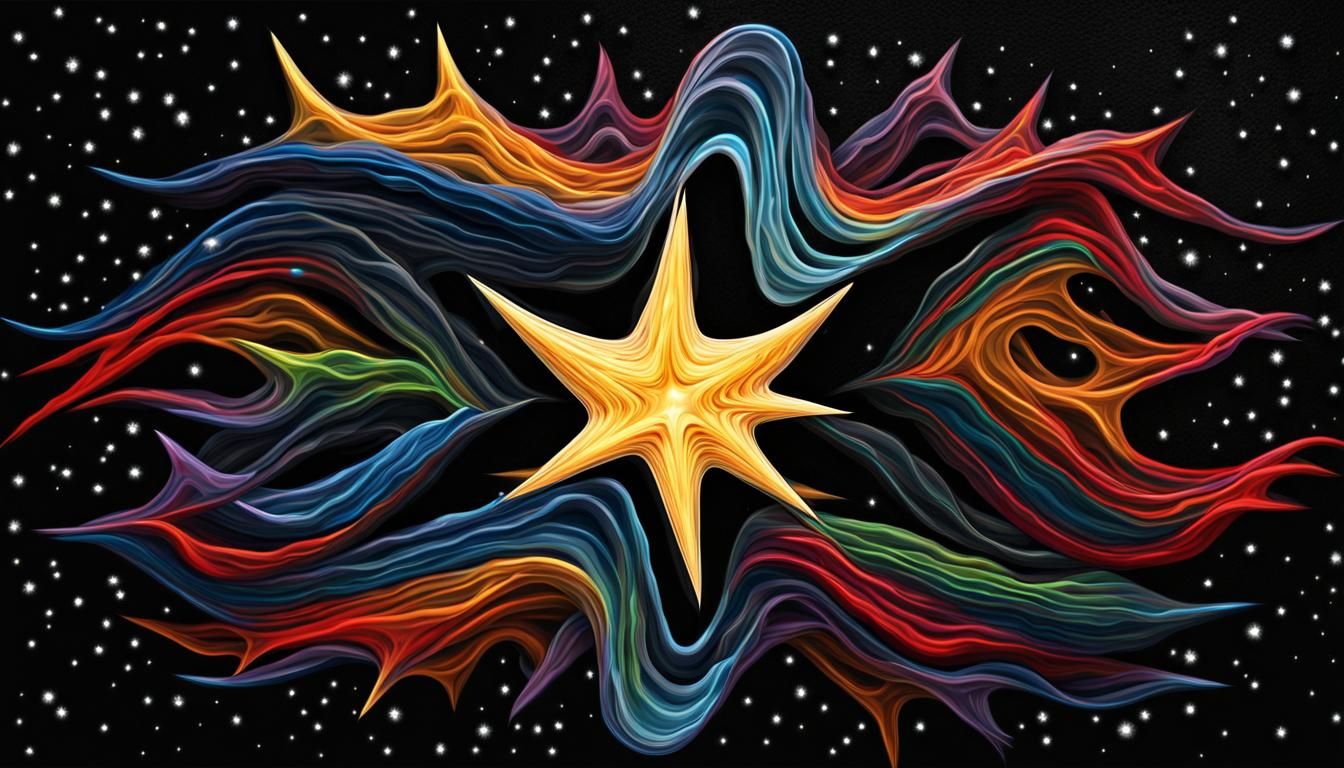 Electromagnetic Starscape in Impasto Style
