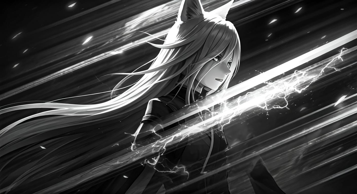 Anime Fox-Warrior in Climactic Battle