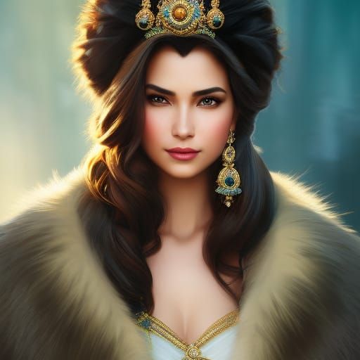 Princess Jasmine Portrait in Art Nouveau Style