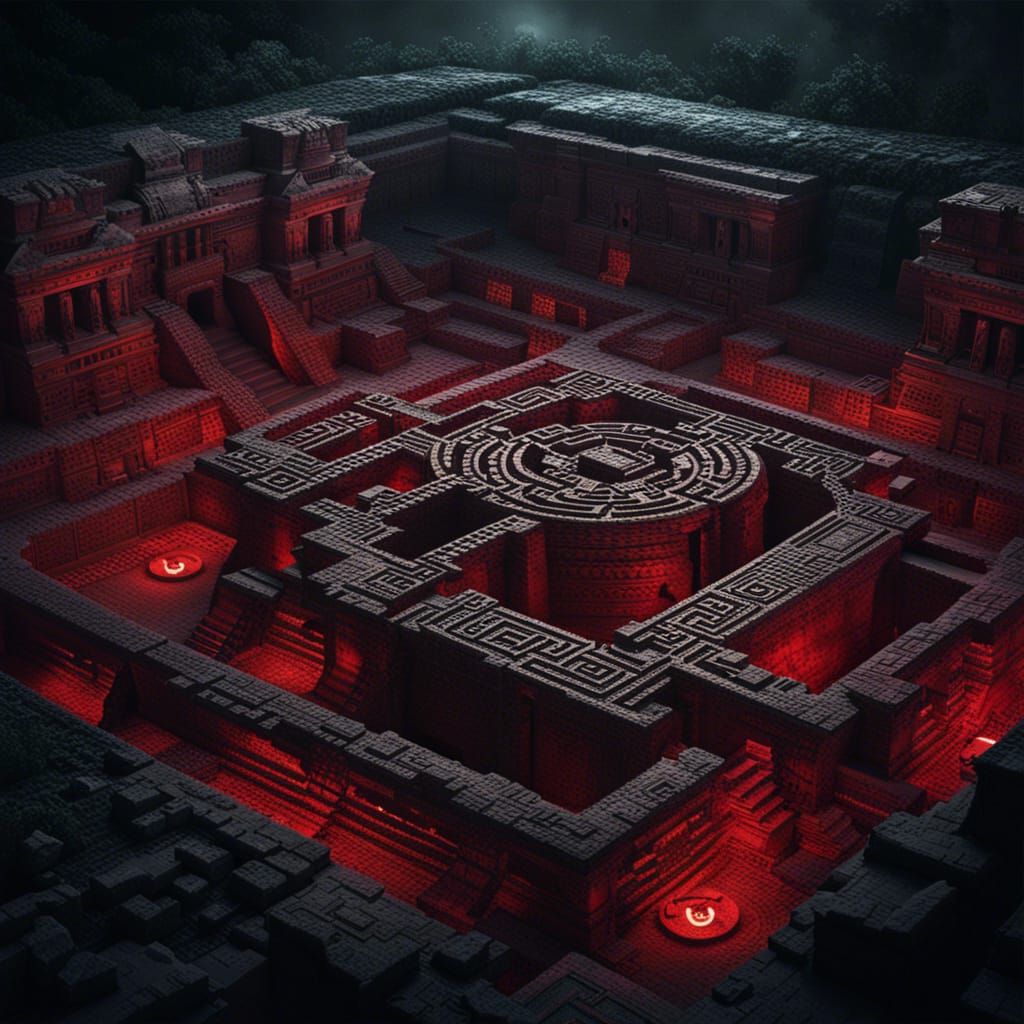 Haunted Mayan Labyrinth in Sharp Focus