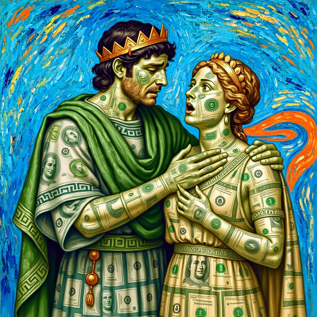 King Midas' Tragic Touch Turns Queen to Gold