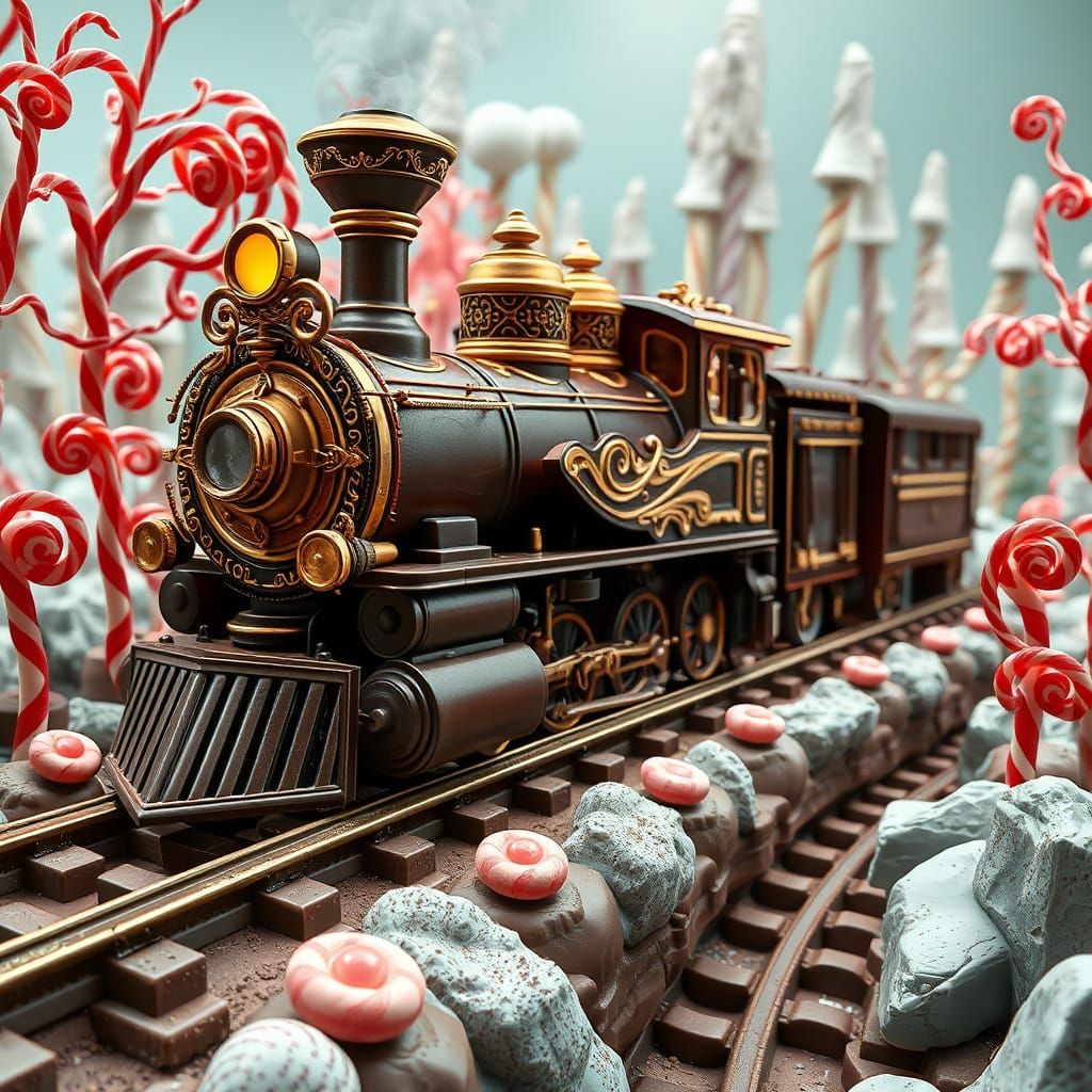 Steampunk Chocolate Locomotive Chugs Through Whimsical Candy...