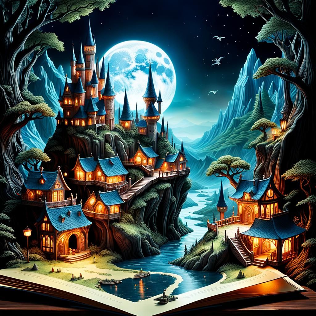 Magical Fantasy Pop-Up Book by an Artist