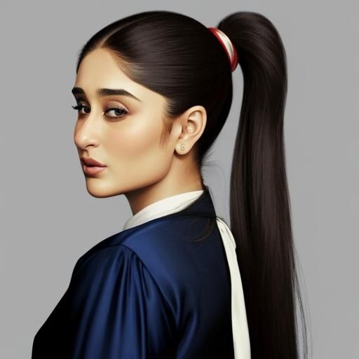 Kareena Kapoor Portrait: Sleek Ponytail Hairstyle