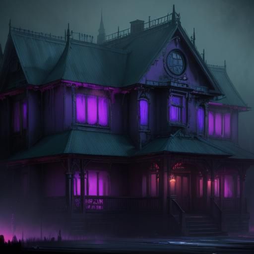 Creepy Motel in Dark Fantasy Style