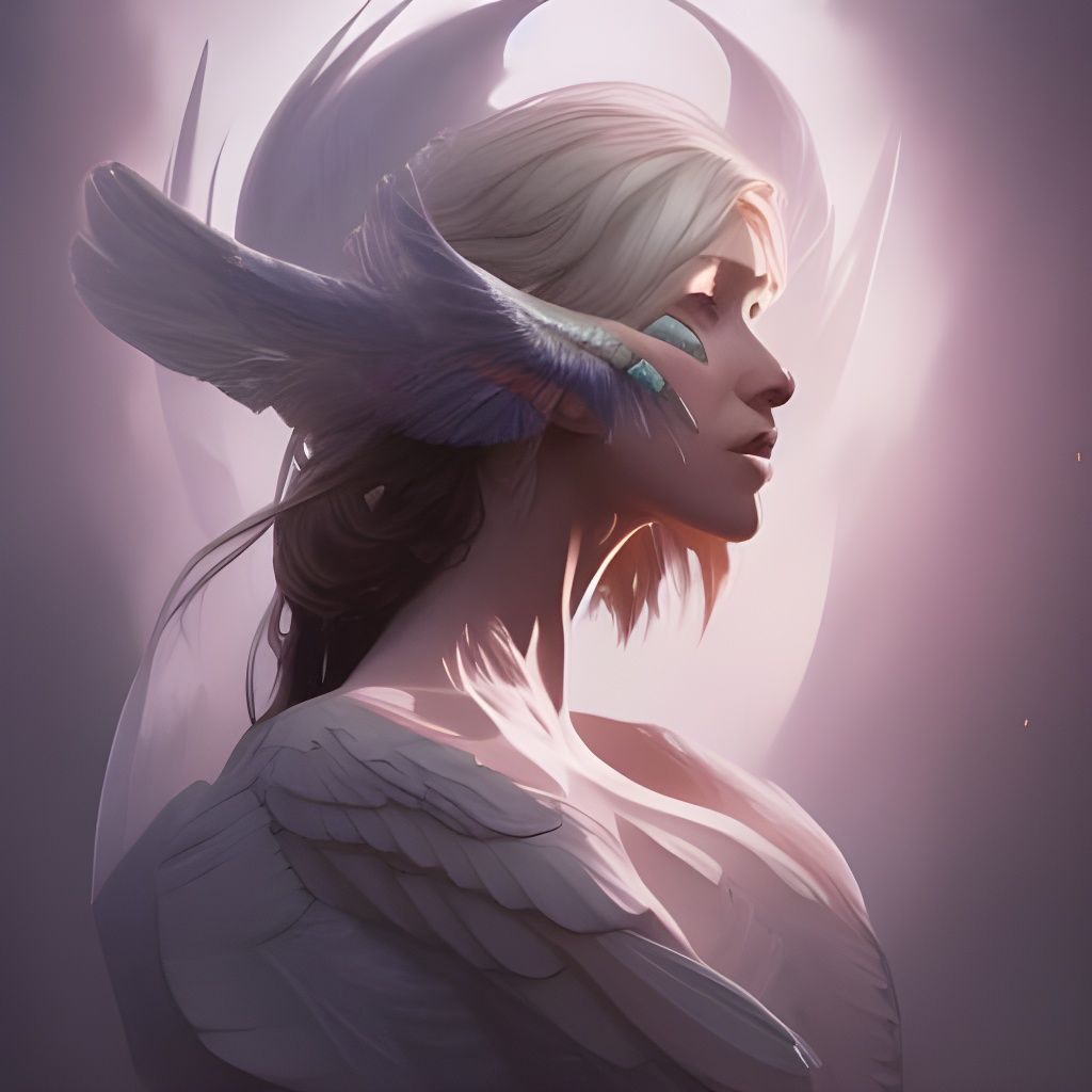 Detailed Harpy Portrait in Digital Art Style