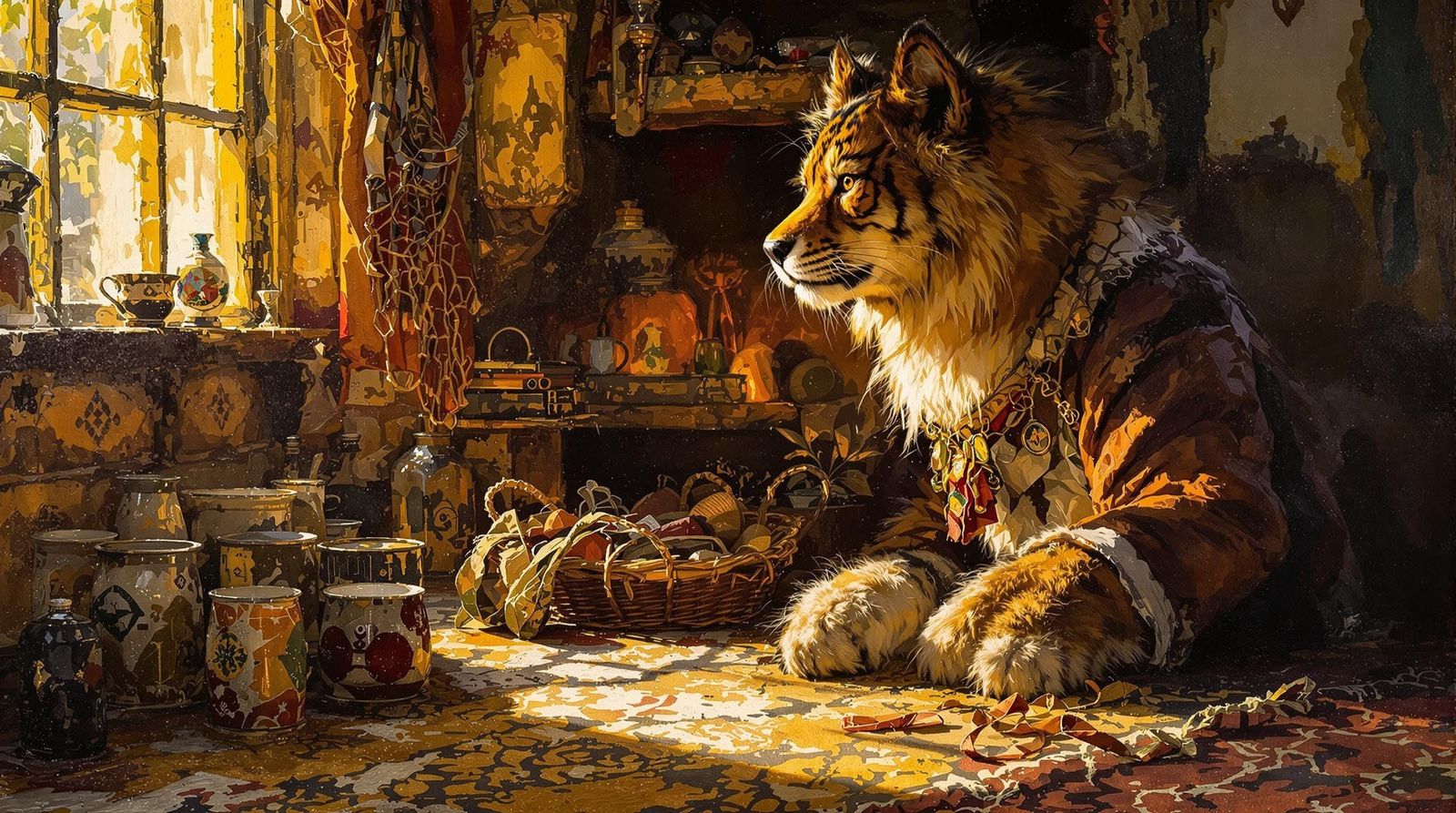 Realistic Oil Painting with Dramatic Lighting