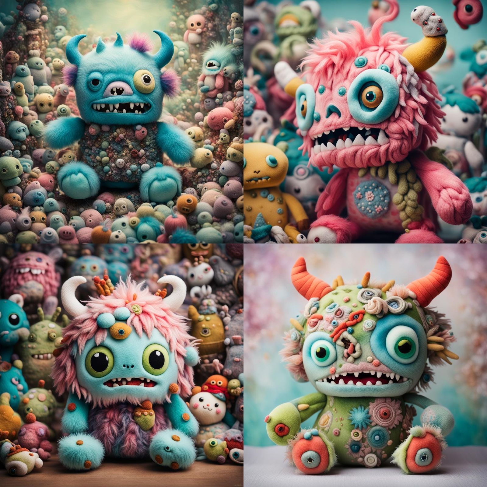 Detailed Monster Plush in Pop Surrealism Style
