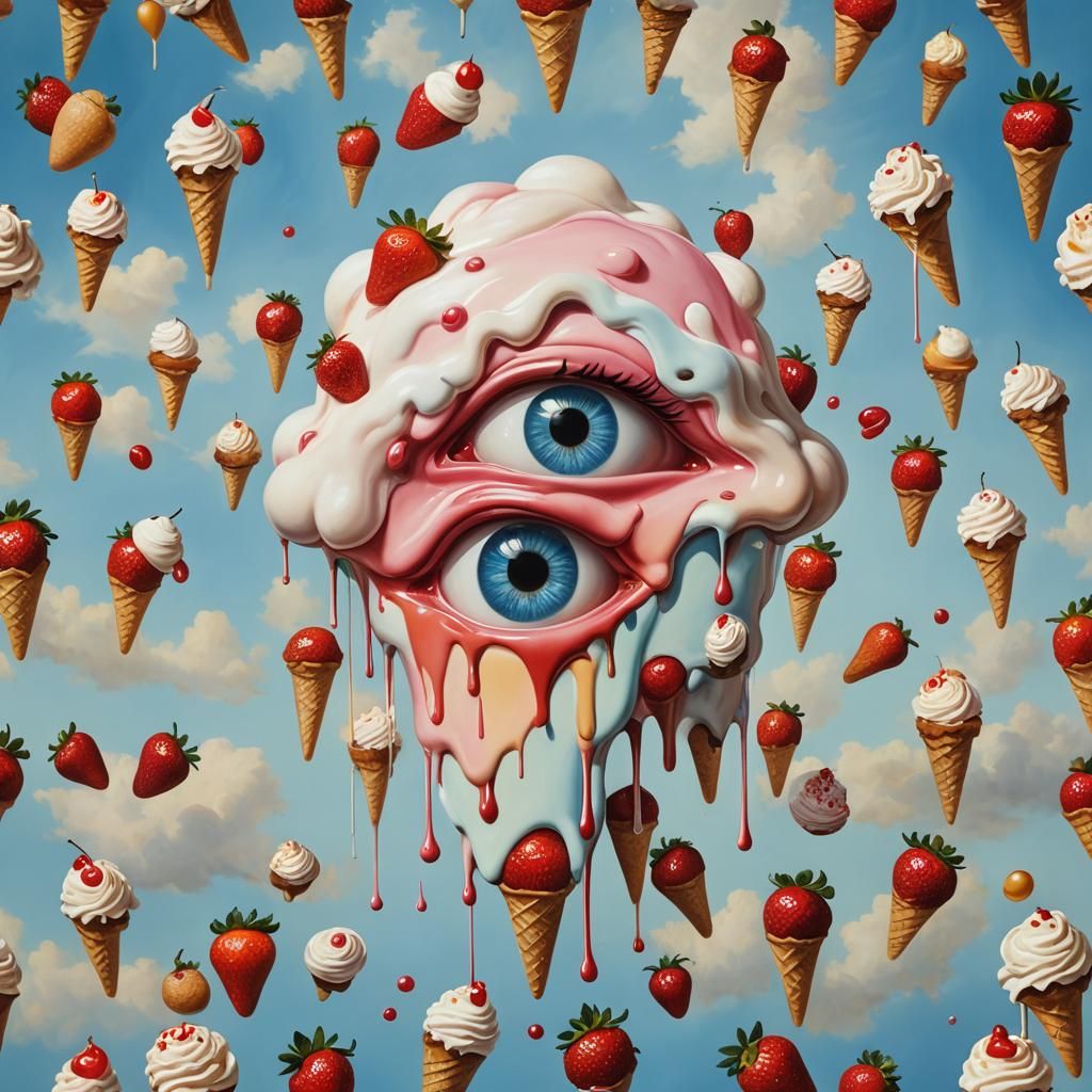 Surreal Eye-Cream Dreamscape in a Dali Style