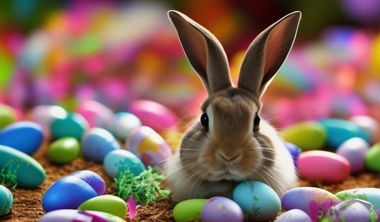 Rabbit Burrow Filled with Easter Eggs