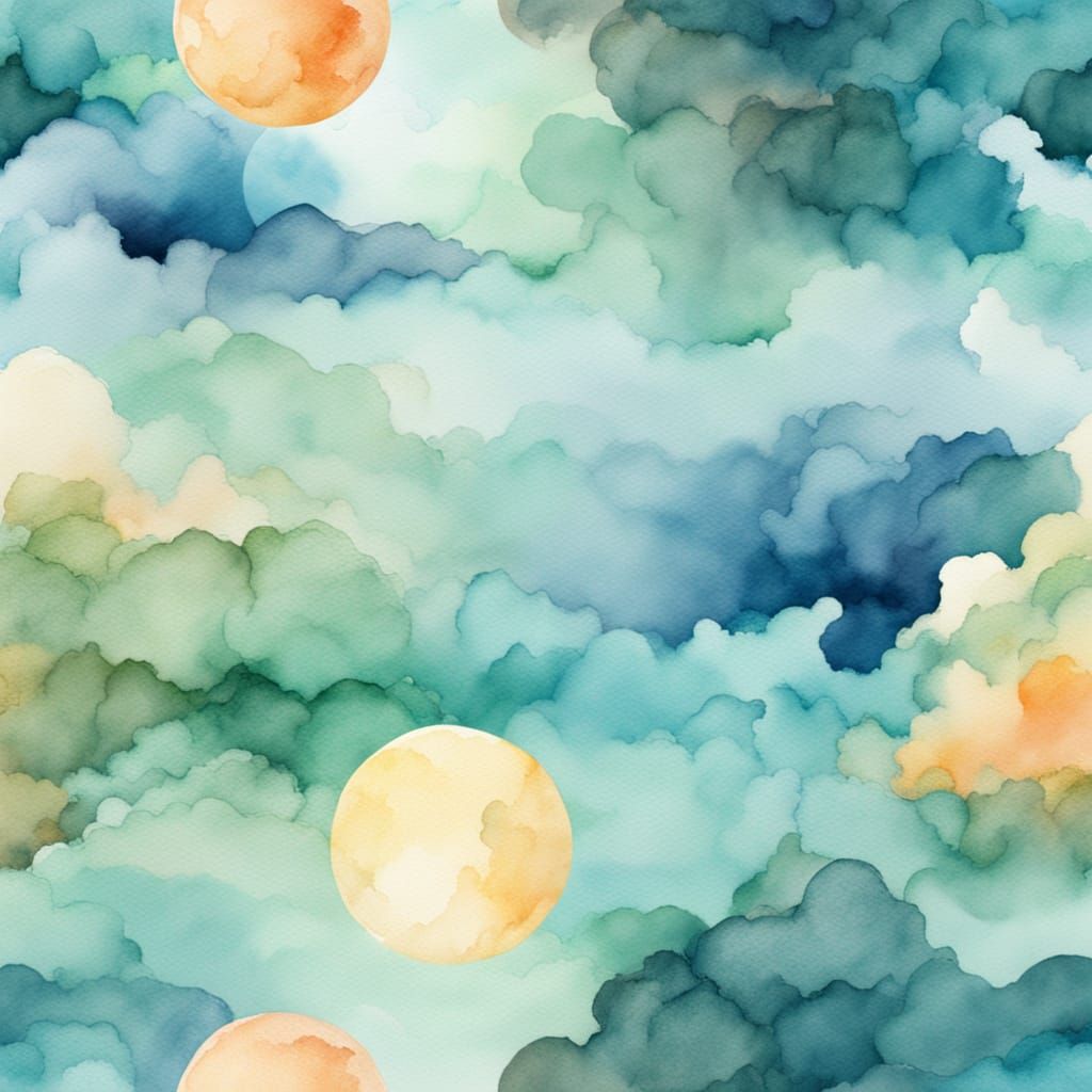 Watercolor Planet Earth Close-Up: Macro Shot