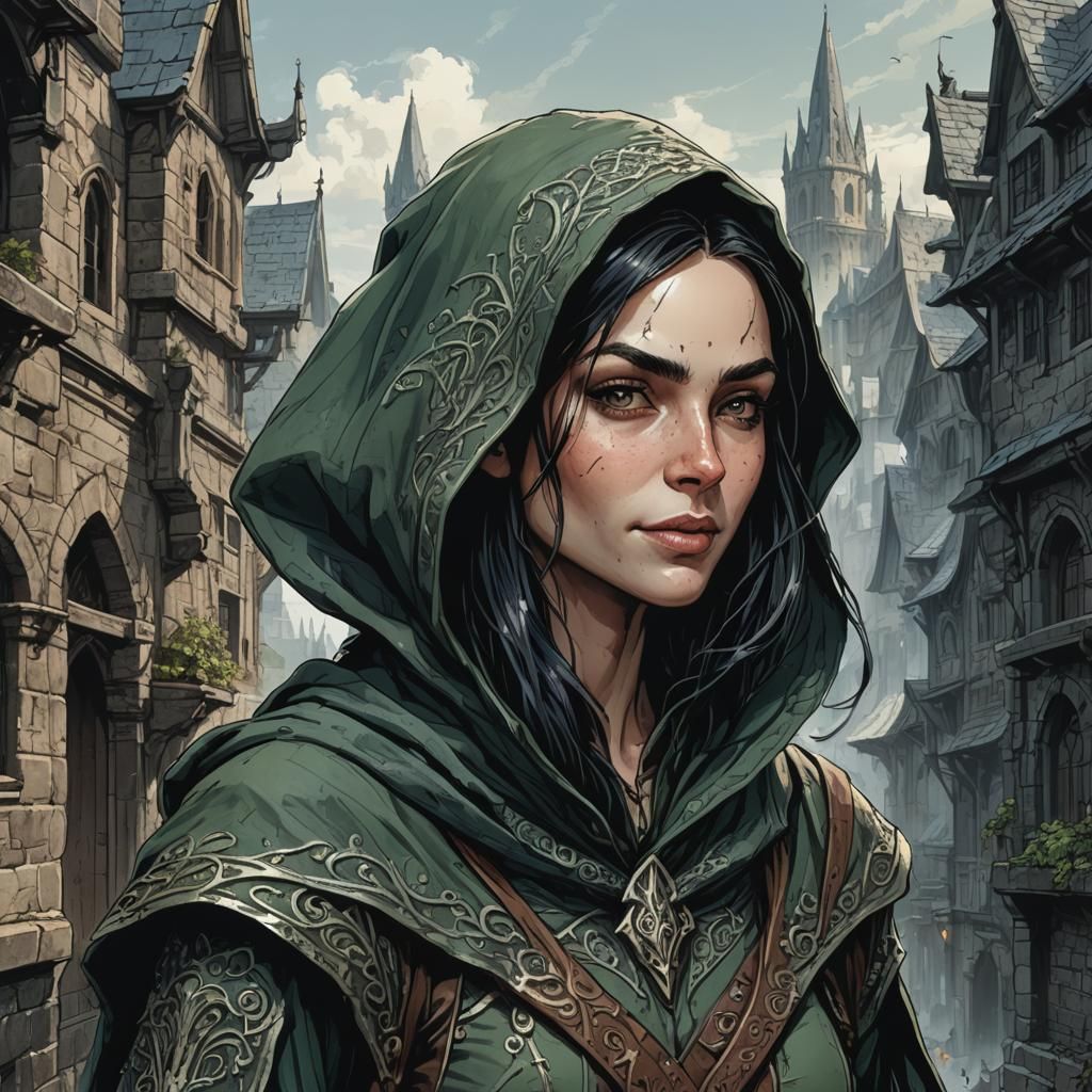Elven Rogue Portrait in Ornate Detail