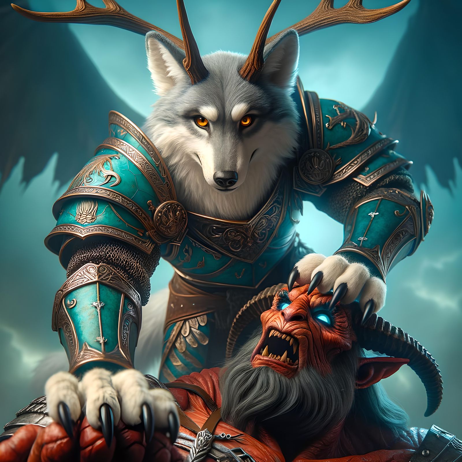 Epic Battle: Armored Wolf vs Greater Demon