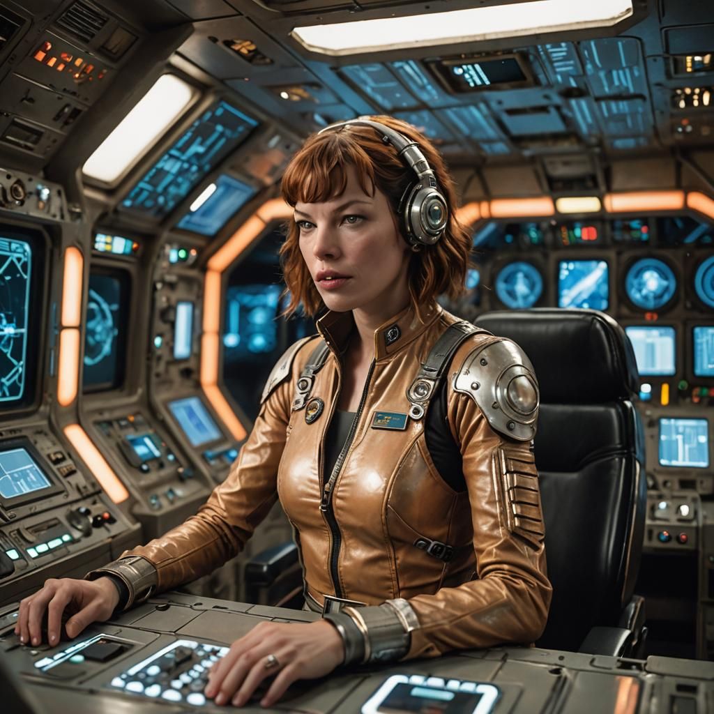 Navigator on Freighter Spaceship, Digital Matte Painting