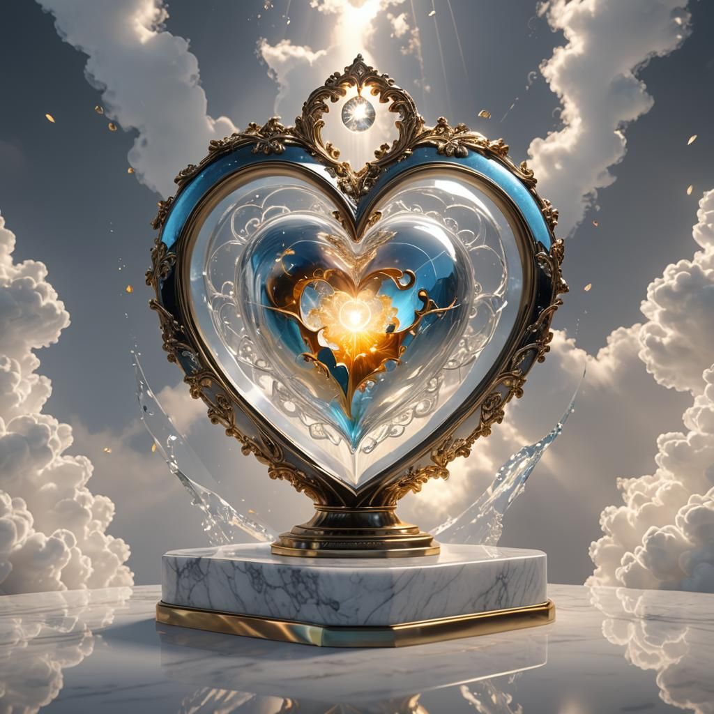 Heart-Shaped Phial Shines in Heavenly Setting