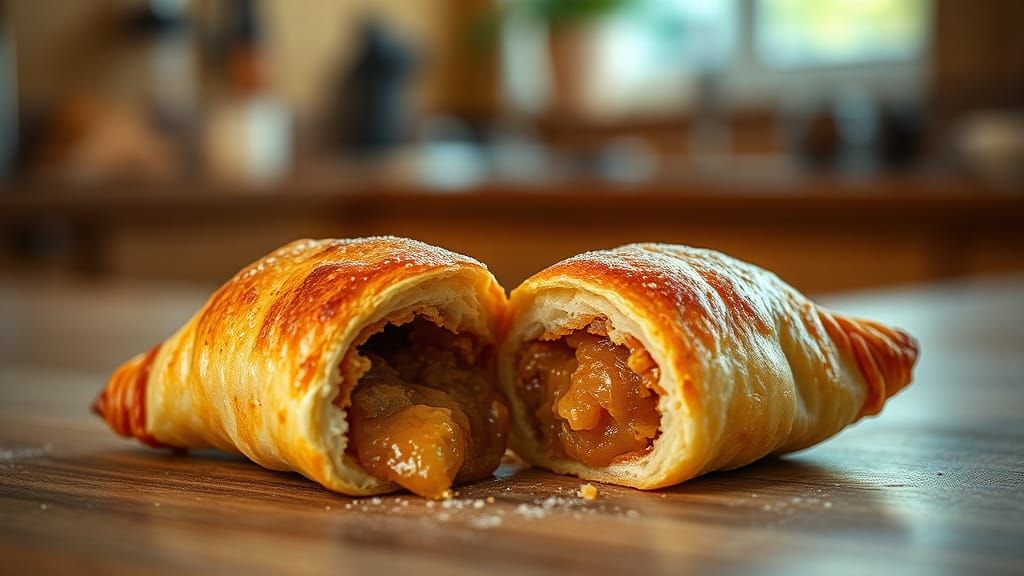 Delicious Turnover with Oozing Filling: Gourmet Food Photogr...