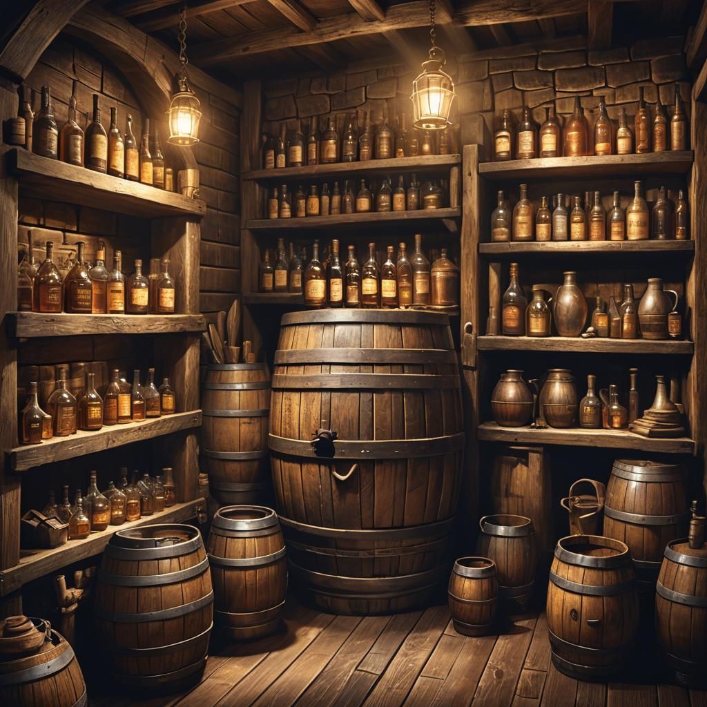 Rustic Rum Still Life in Fantasy Concept Art