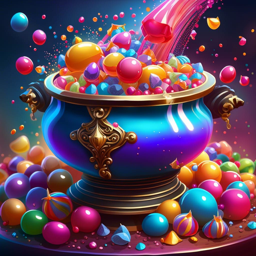 Candy Cauldron Explosion: A Whimsical Fantasy