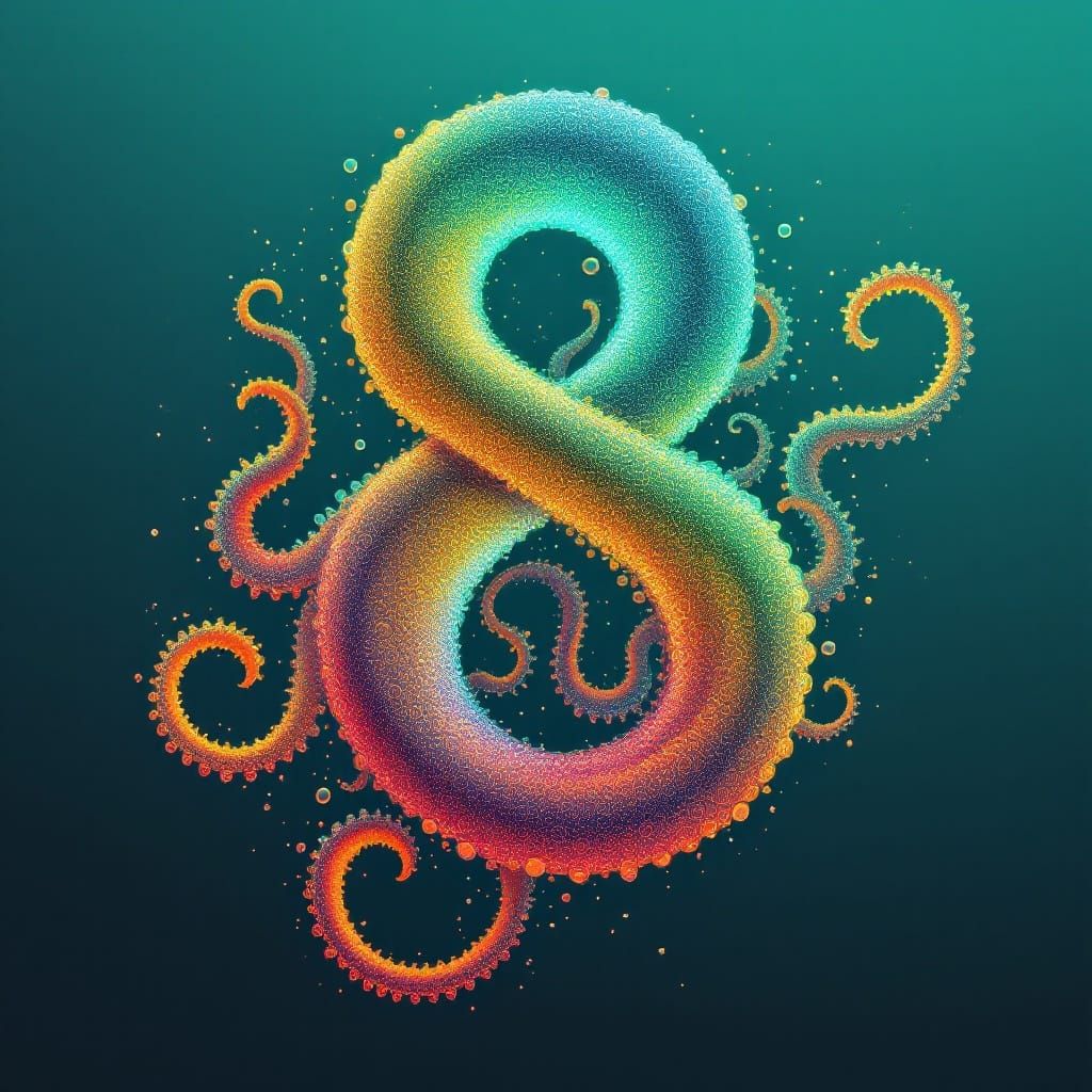 Intricate 8-Shaped Octopus in Deep, Rich Colors
