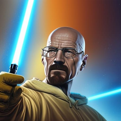 Walter White as Jedi Knight with Lightsaber