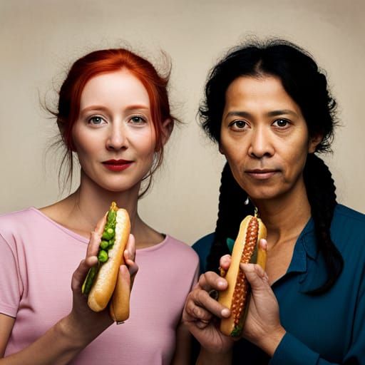 Women with Hotdog Fingers: Professional Color Portrait