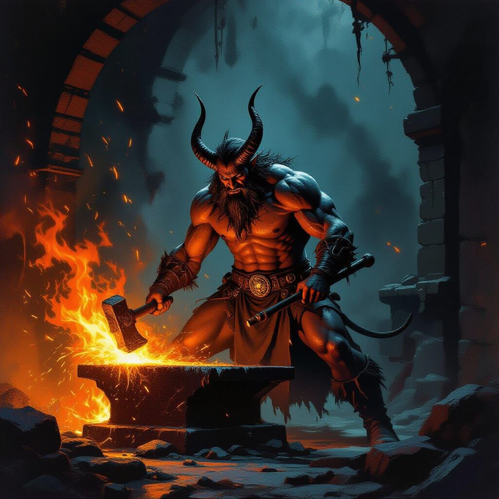 Satan's Blacksmith: Forging Metal in a Mystical Forge