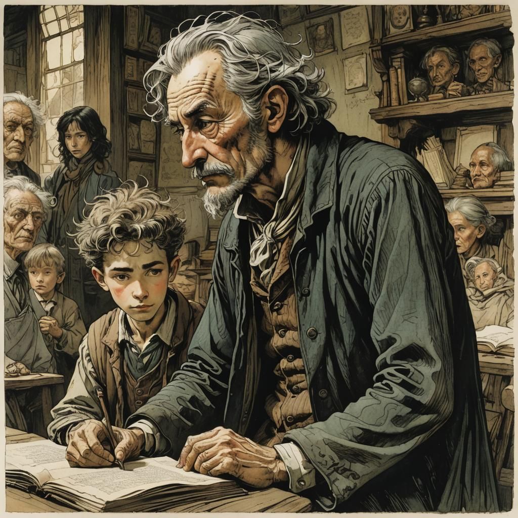 Attentive Student and Teacher Illustration