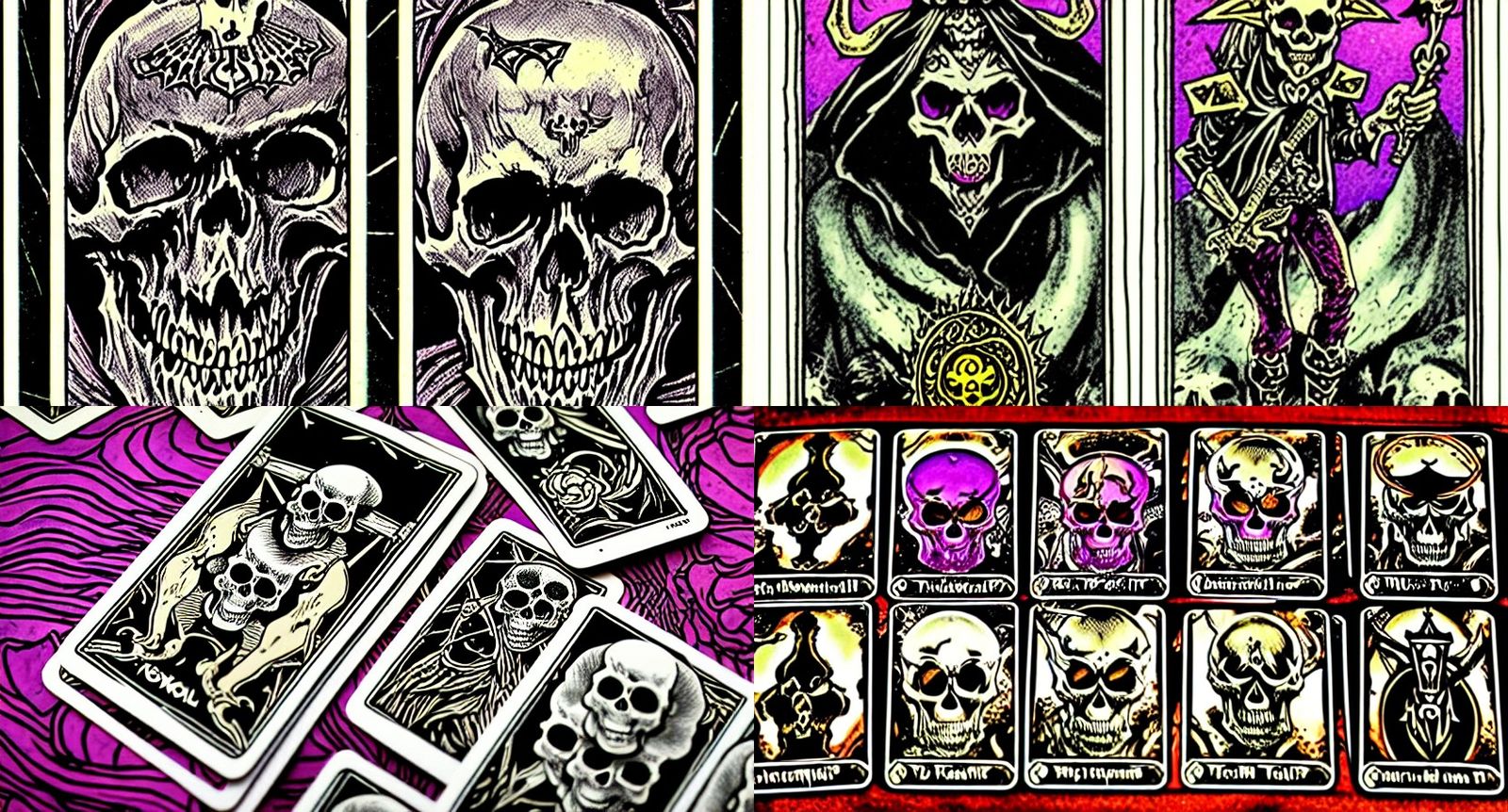 Skull Demon Tarot Card Illustration