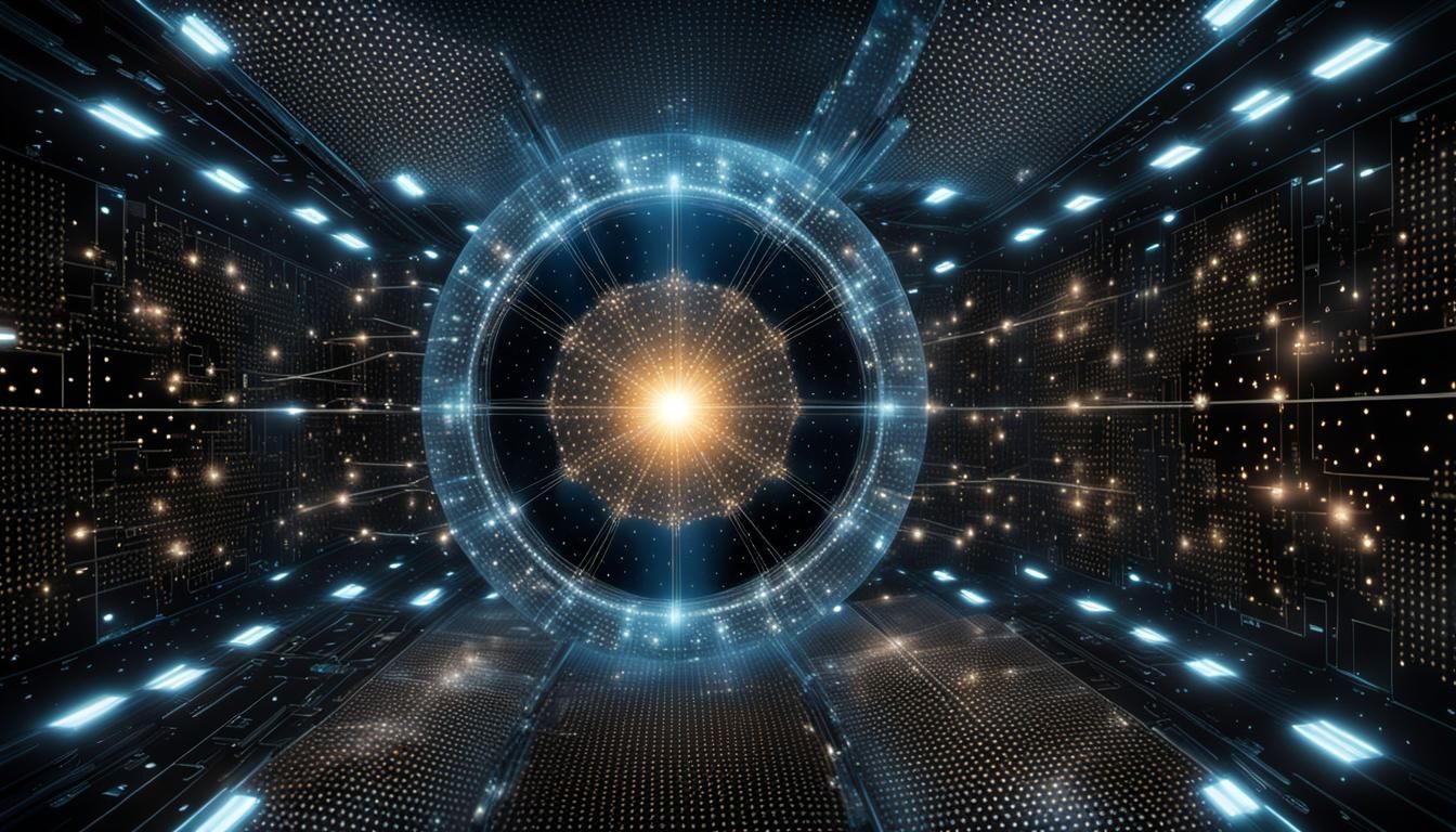 Quantum Computer Universe Simulation in Photorealistic 3D