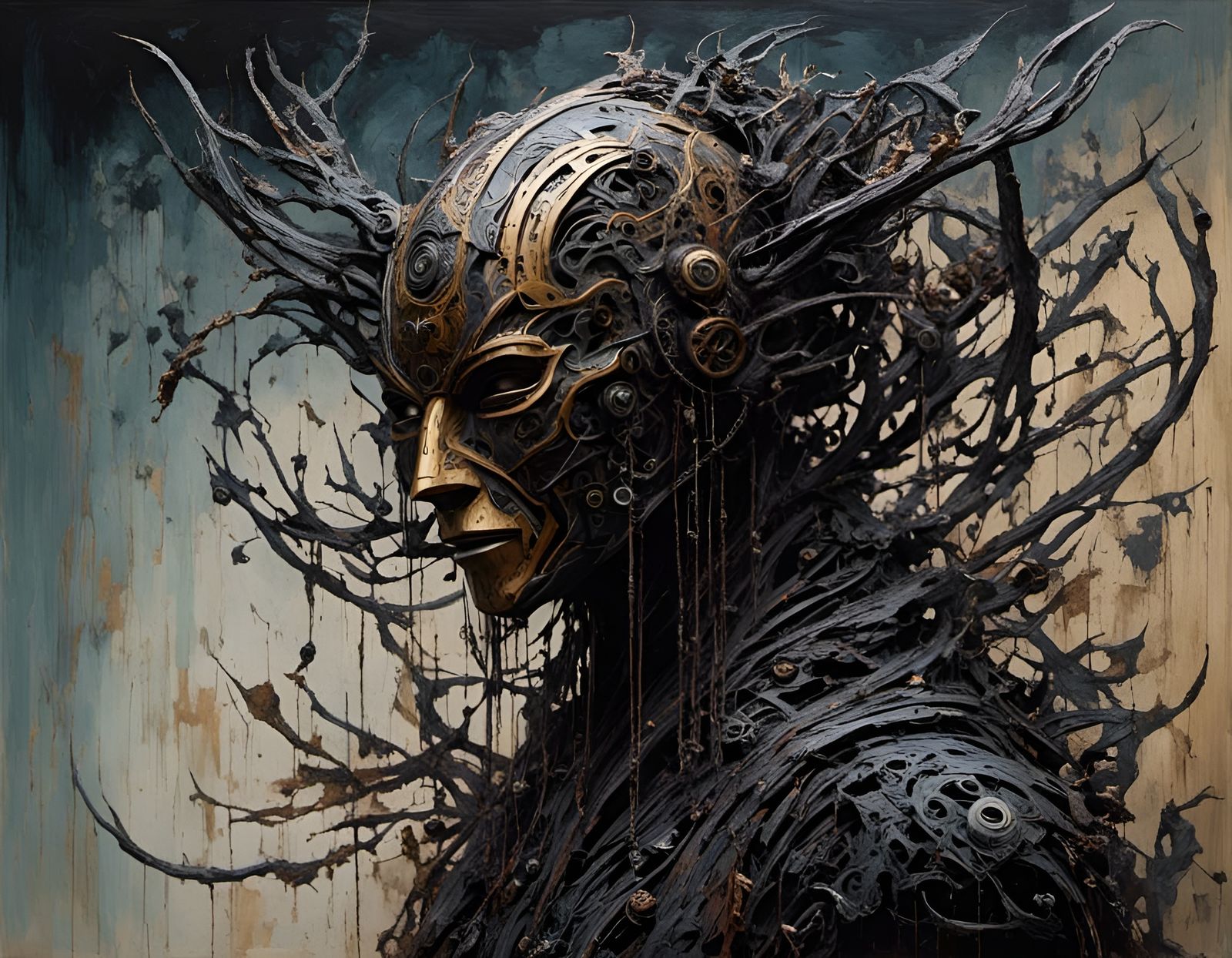 Demon Symbiote Abomination in Expressionist Style