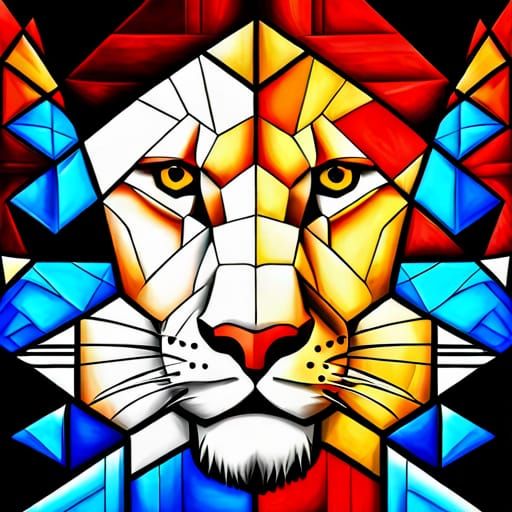 Geometric Lions in Heaven: Abstract Vector Art