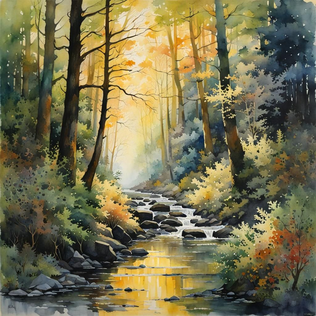 Eldritch Forest in Watercolor Style