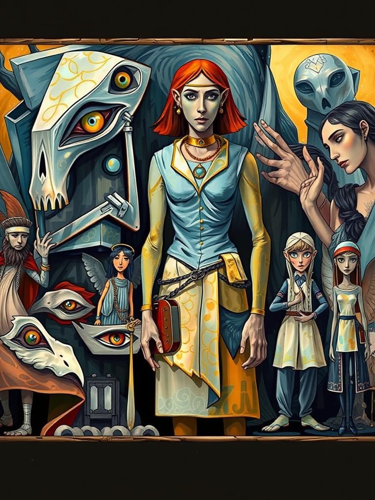 Angelic Beings in Mystical Woods, Golden Hour Light