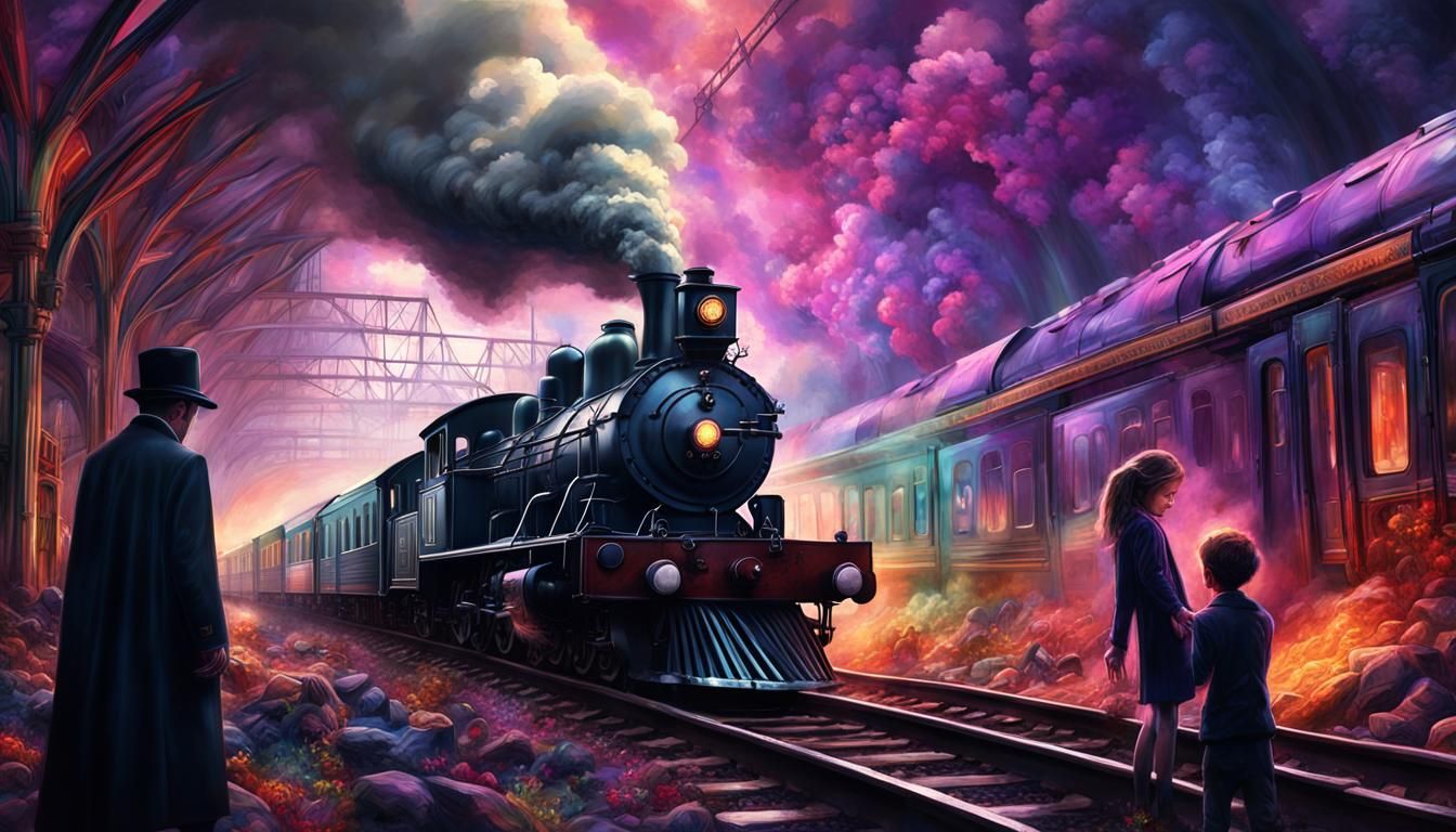 Psychedelic Train Derailment: a Digital Matte Painting