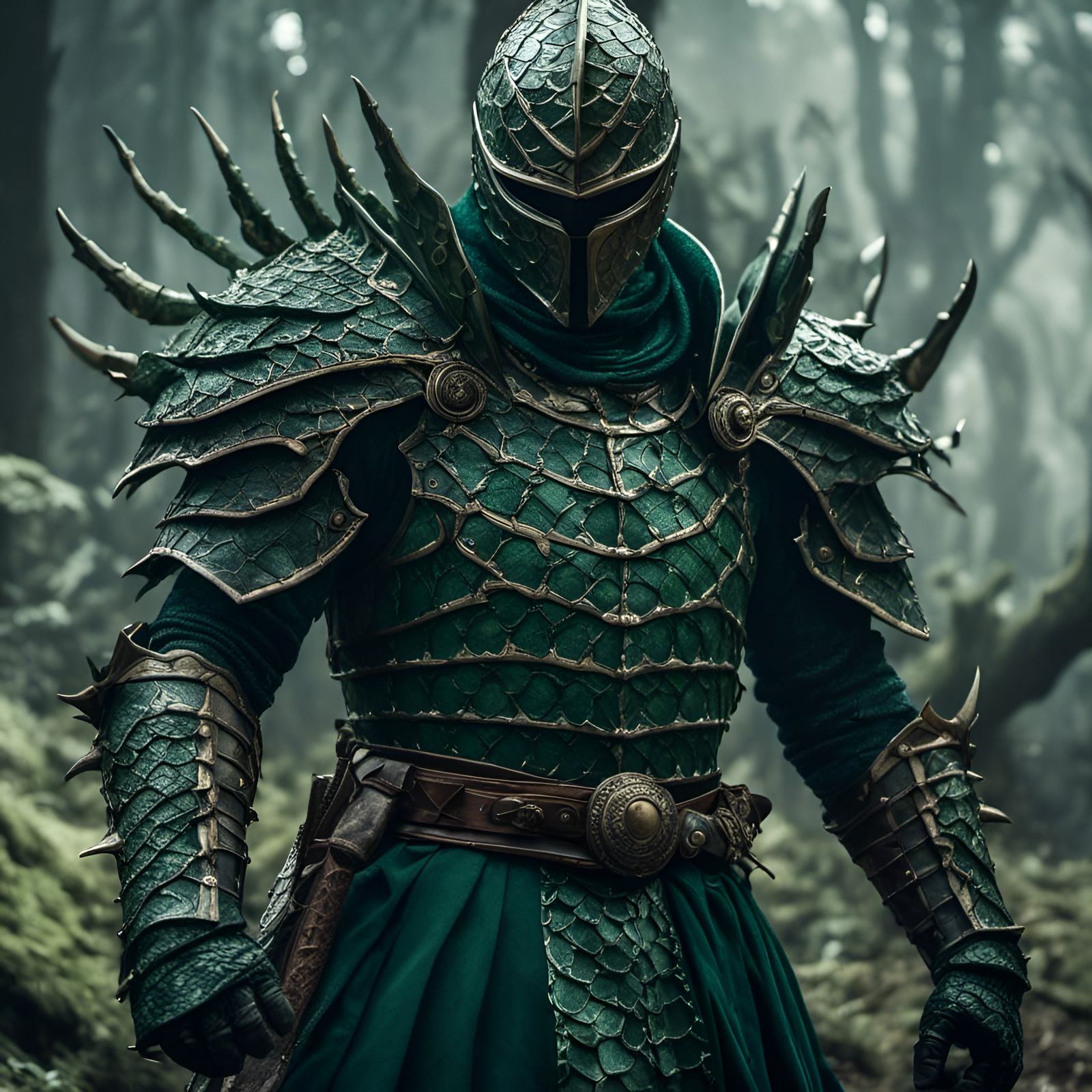 Serpent Knight in Frank Miller Style