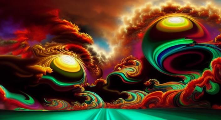 Psychedelic Swirl: Detailed Digital Art in 4K