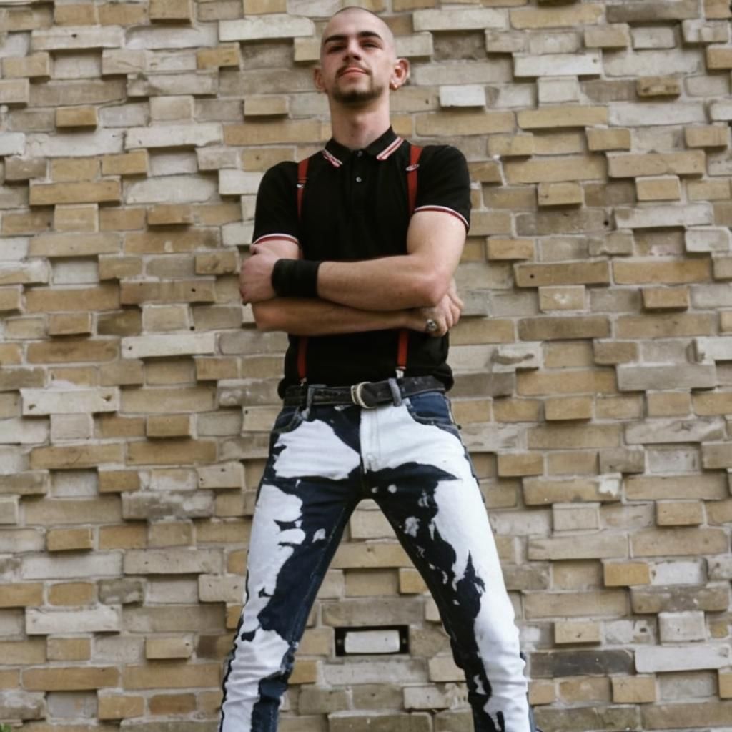 Skinhead with Braces in Bleachers