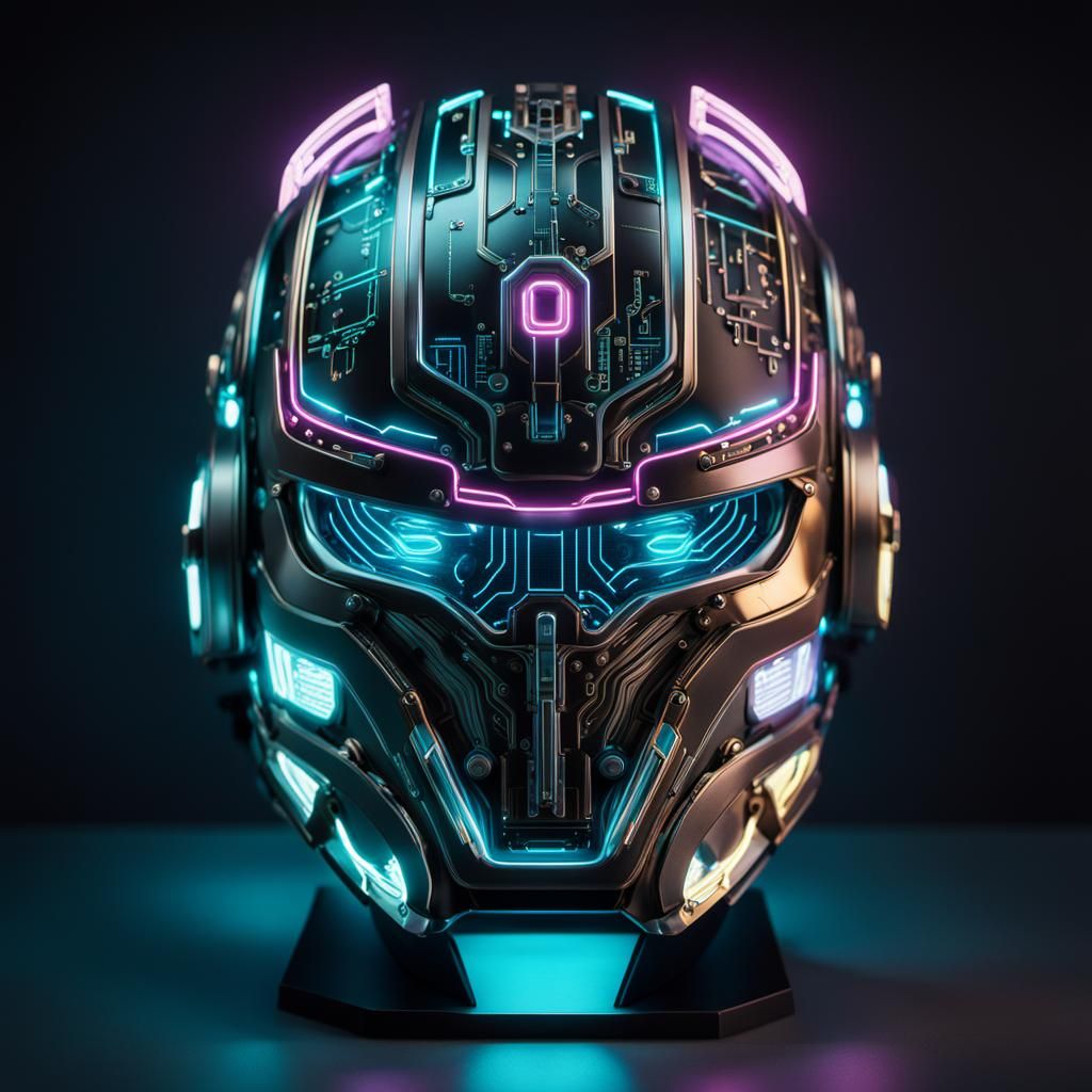 Helmet.exe (Circuit Board & Cyberpunk)