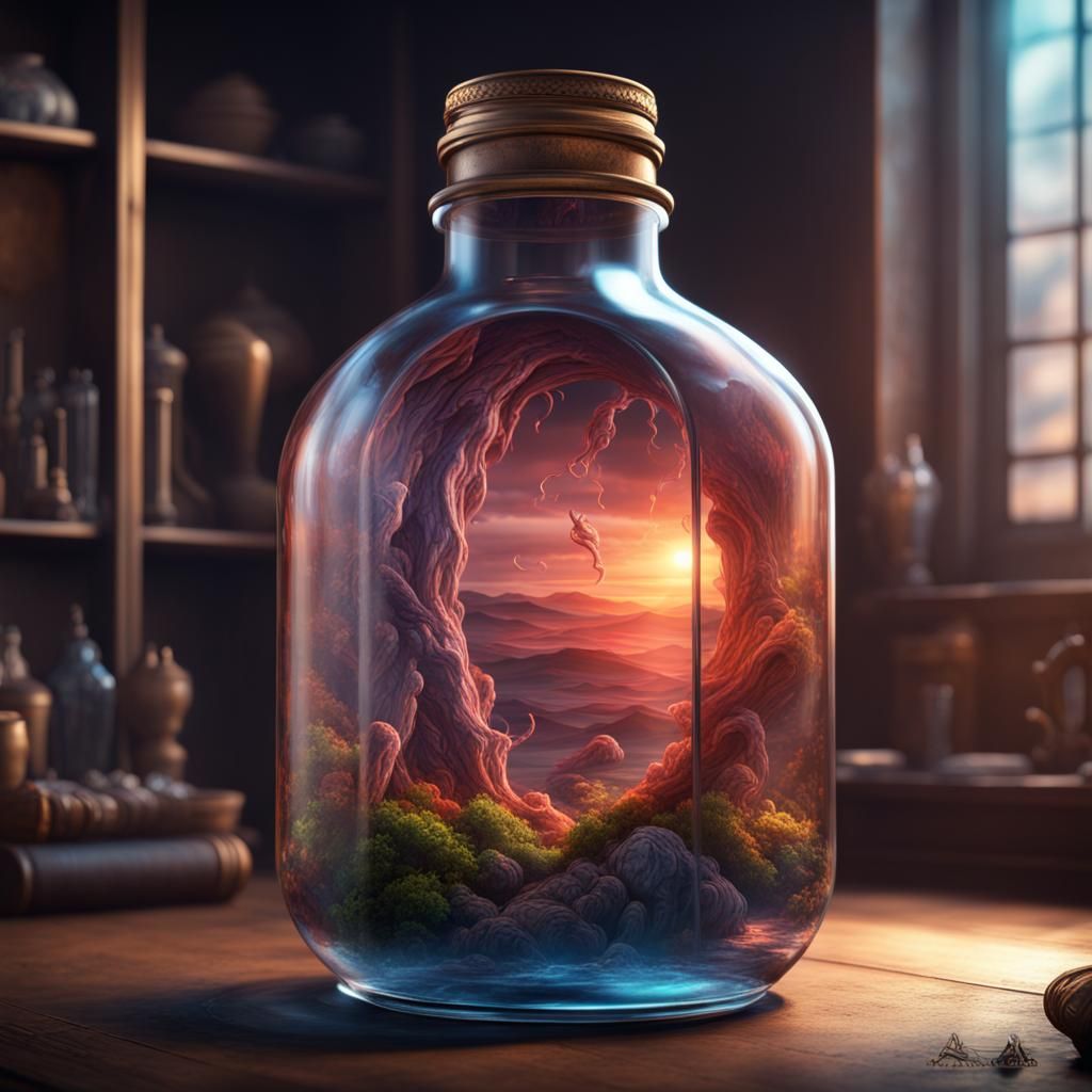 Fantastical Things in a Bottle: Detailed Matte Painting
