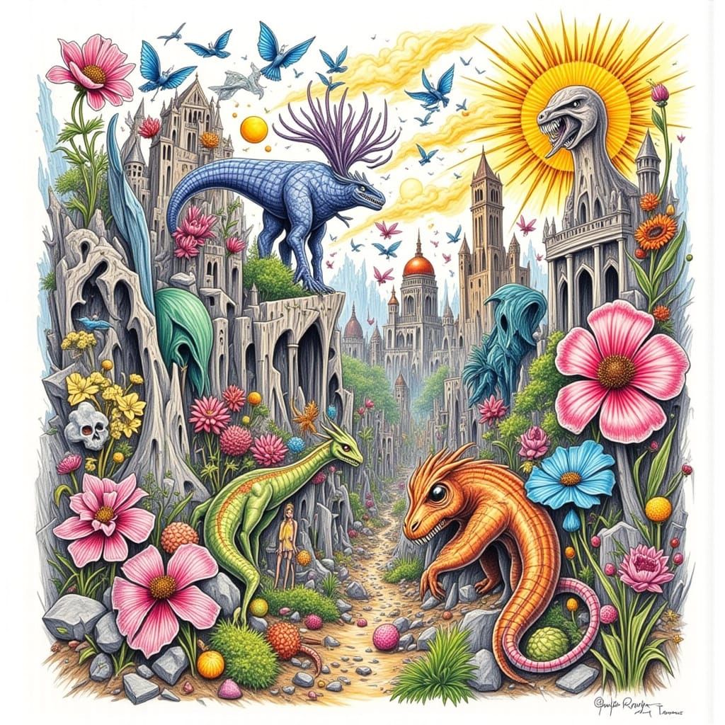 Surreal Jurassic Botanical Paradise