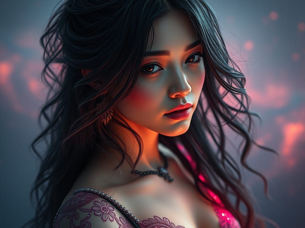 Ethereal Goddess in Cosmic Dreamscape