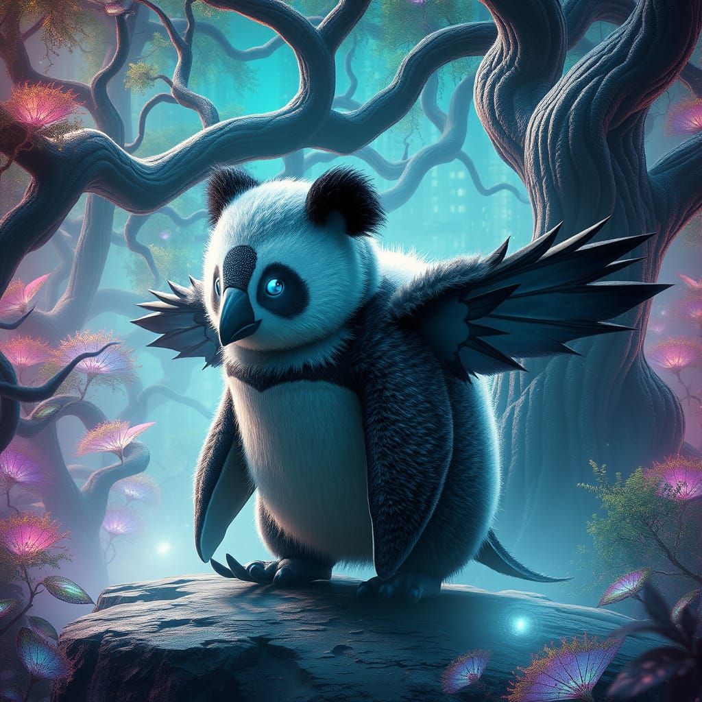 Mystical Creature Amidst Ethereal Landscape in Unreal Engine...