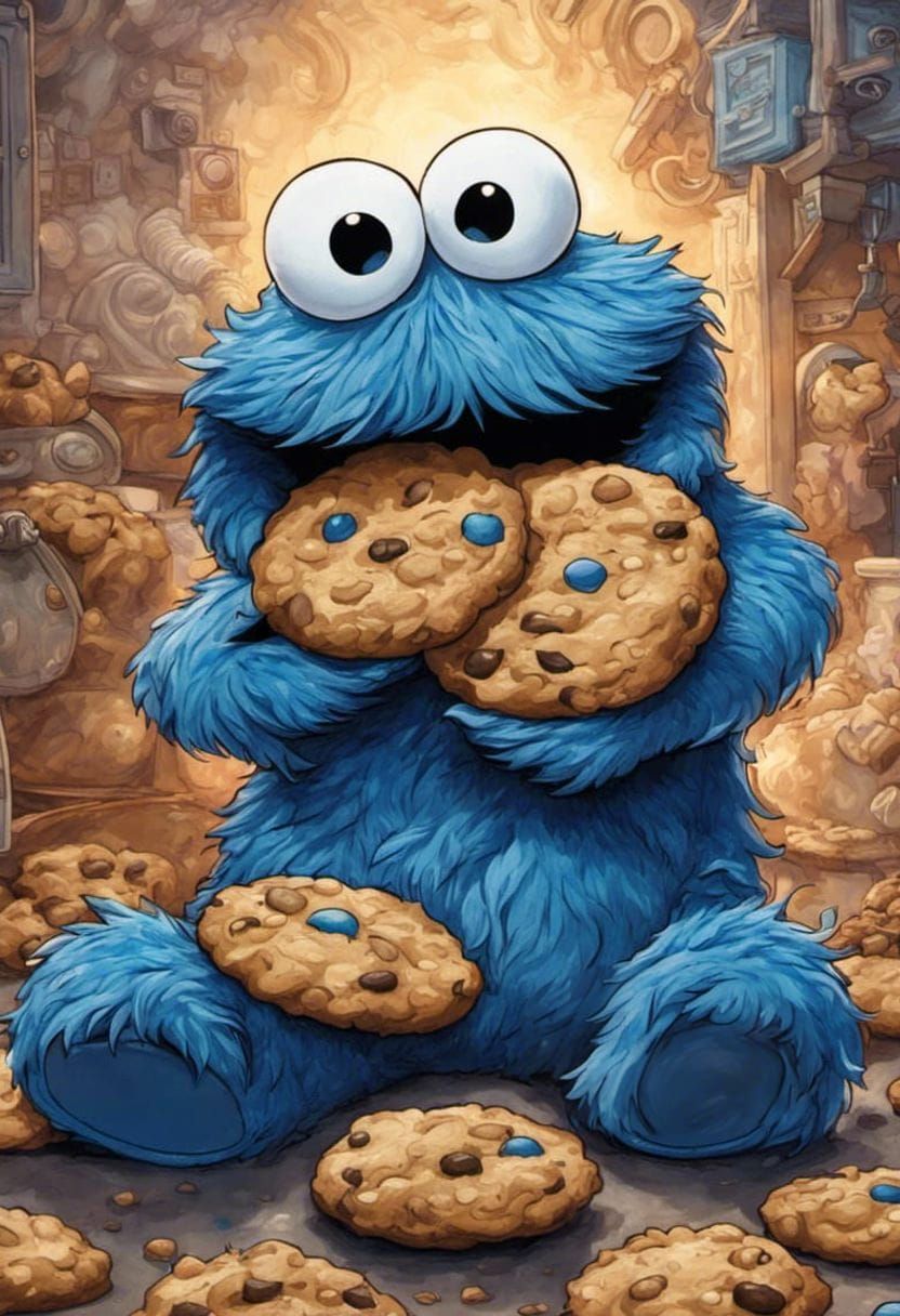 Hyperrealistic Cookie Monster Portrait