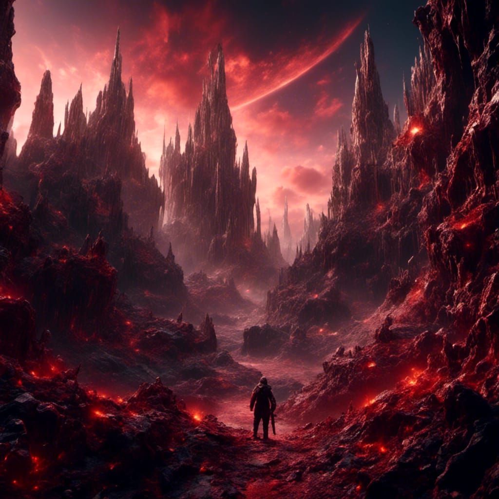 Cosmic Hobbit War: Detailed Matte Painting