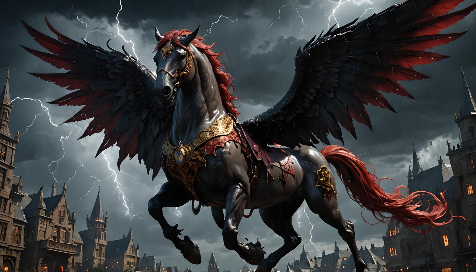 Vampire Pegasus in Dark Fantasy Art