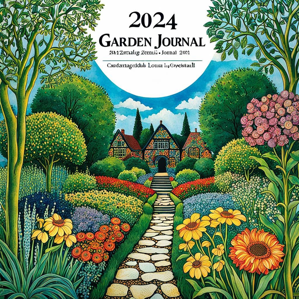 2024 Garden Journal Cover in Zentangle Style