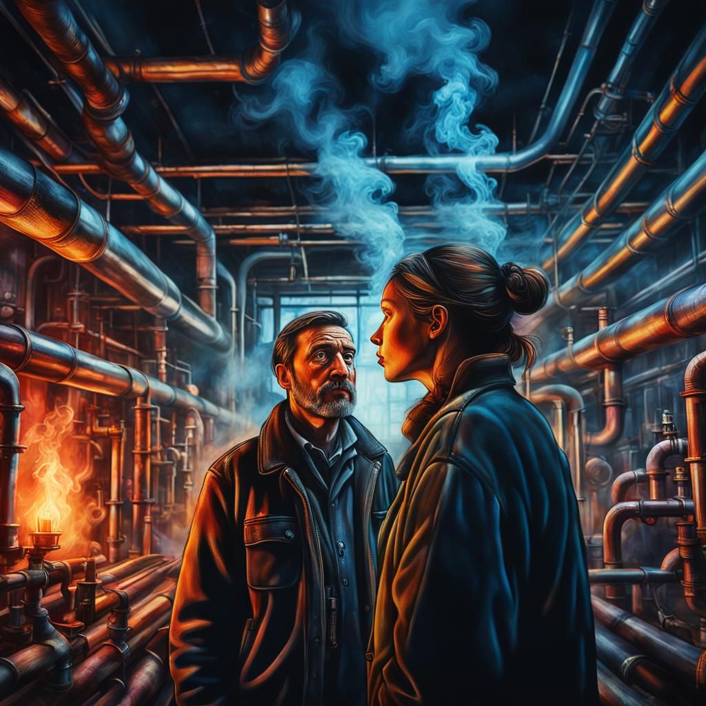 Smoky Pipe Dream in Hyperrealistic Acrylic Art