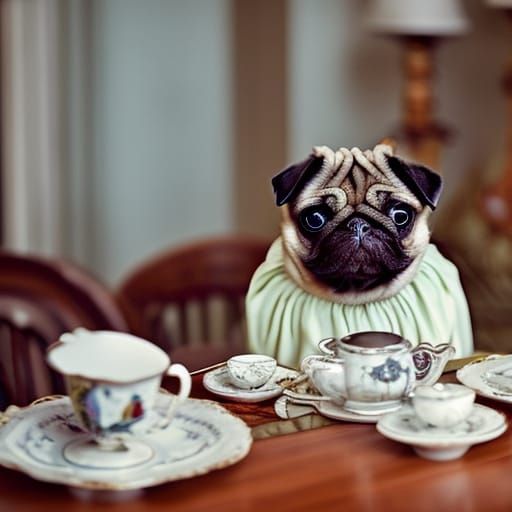 Pugs Host Victorian Tea Party